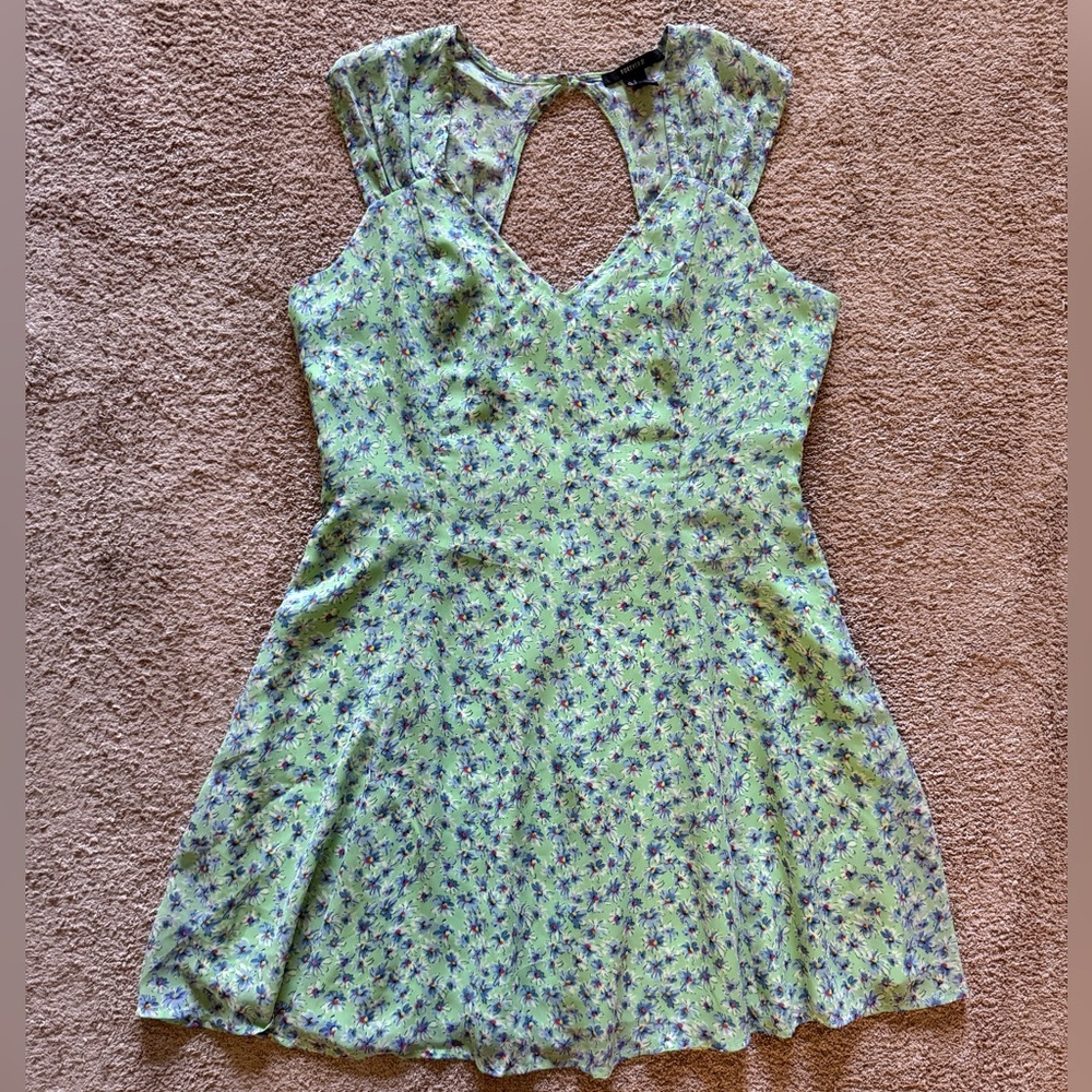 Last Chance to Buy! Mint Dress with Blue Flowers
